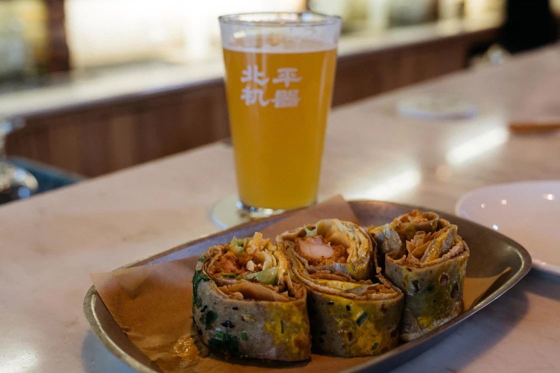 Local Beijing craft beer paired with traditional street barbecue