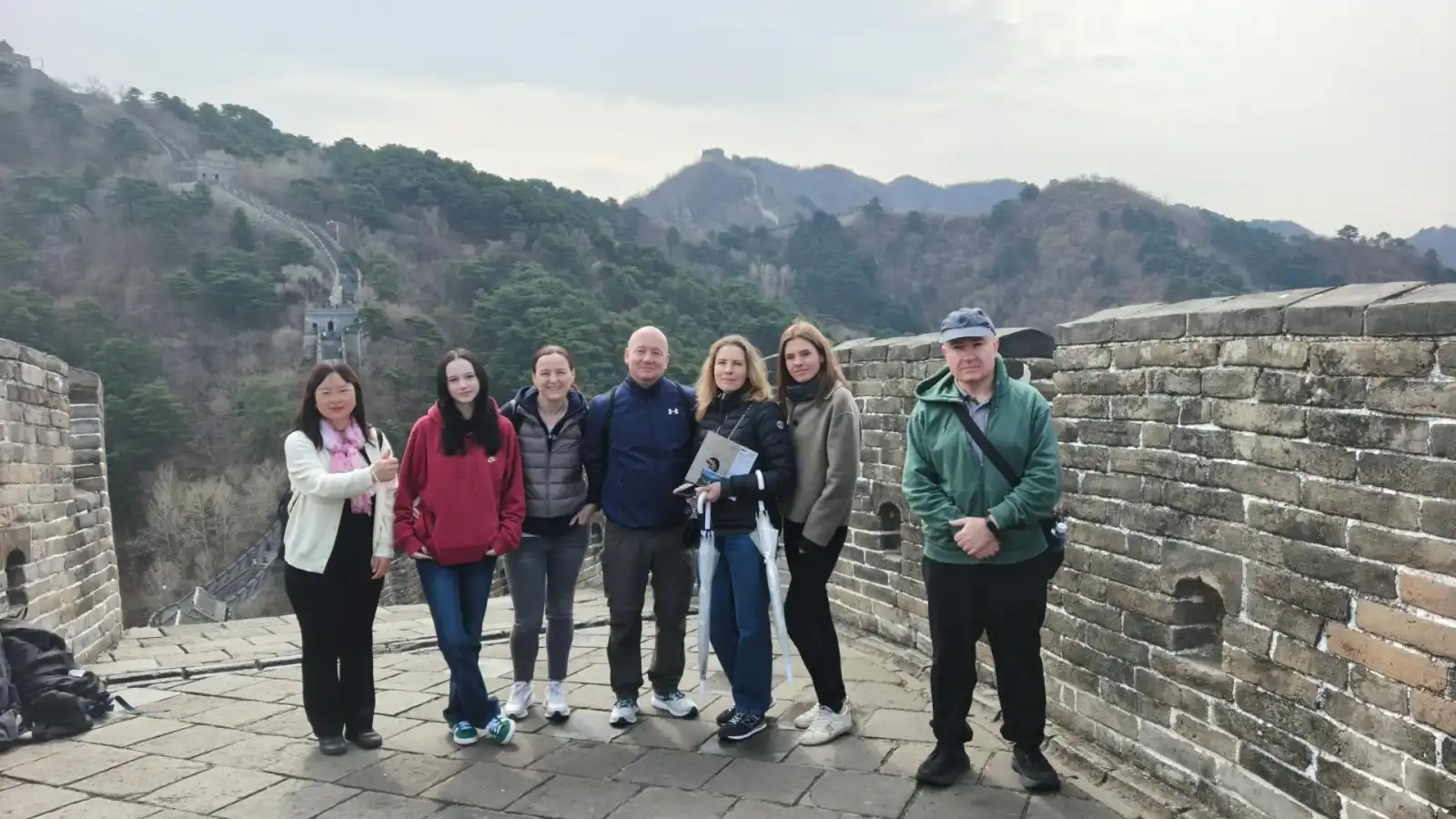 Family travelers visiting Badaling Great Wall
