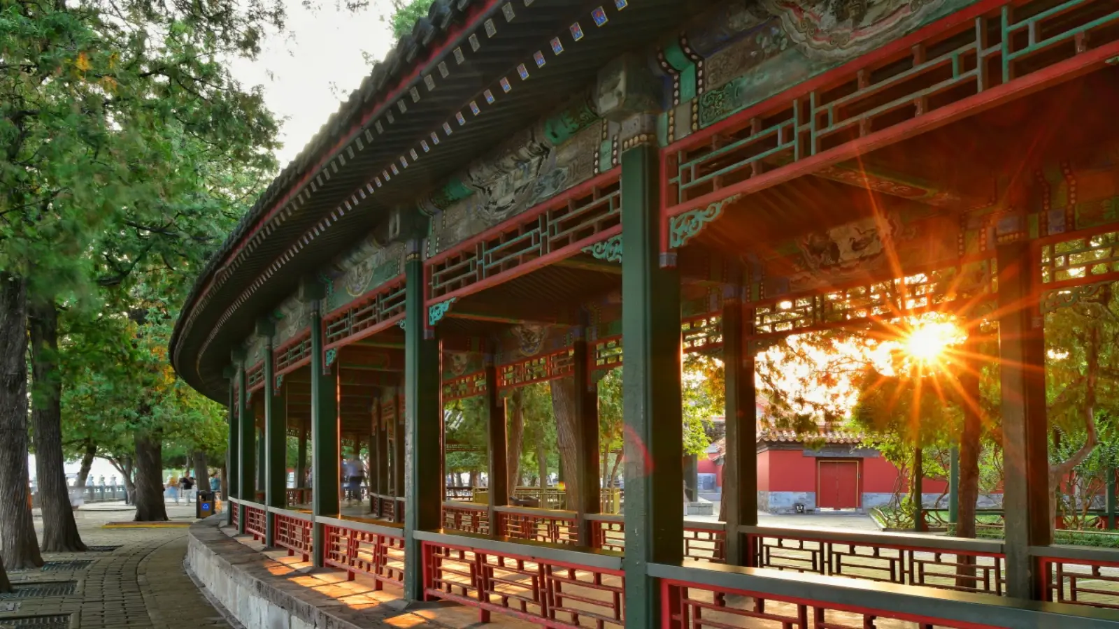 Long Corridor architecture at Summer Palace Beijing