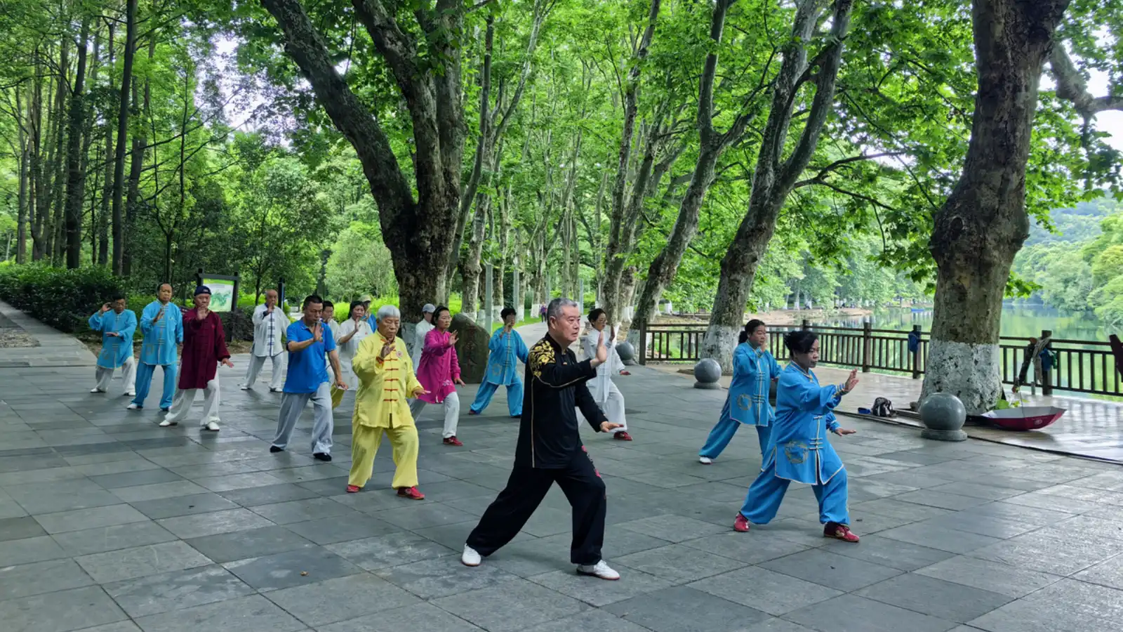 Local people practicing Tai Chi in Temple of Heaven park